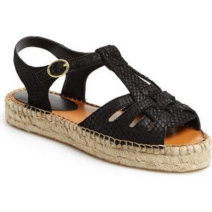 SOLD HINGE Aria Huarache Leather Espadrille Sandals